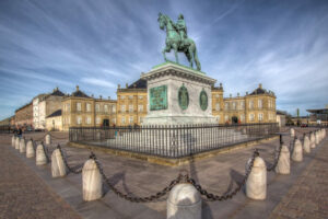 An equestrian statue of King Frederick V of Denmark. Amalienborg palace. #7925